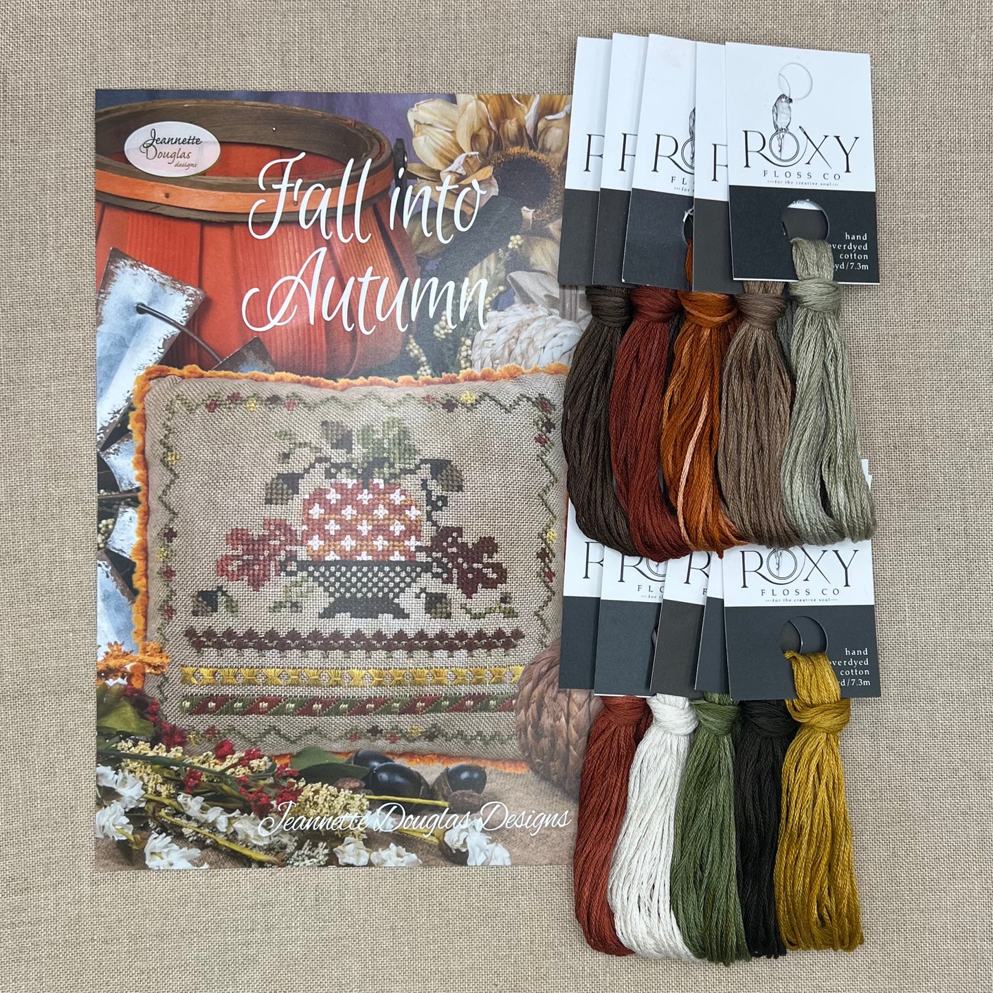 Jeannette Douglas Designs - Fall Into Autumn - Booklet Chart and/or Roxy Floss Conversion