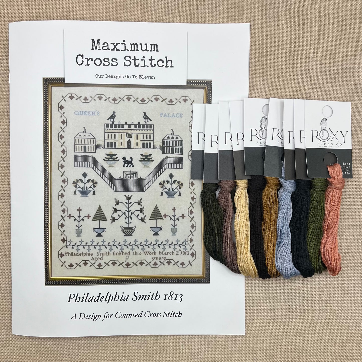 Maximum Cross Stitch - Philadelphia Smith 1813 - Booklet Chart and/or Roxy Floss Pack