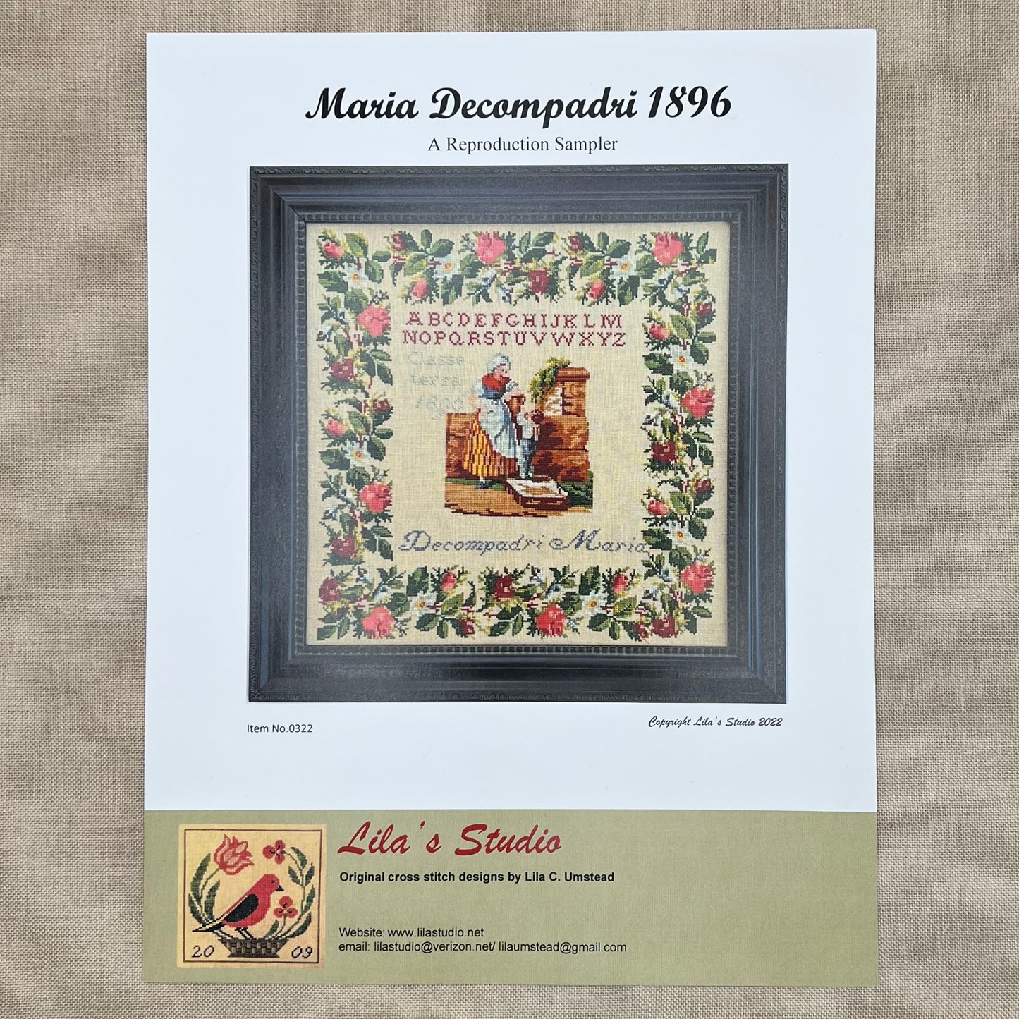 Lila's Studio - Maria Decompadri 1896 - Booklet Chart and/or Roxy Floss Conversion