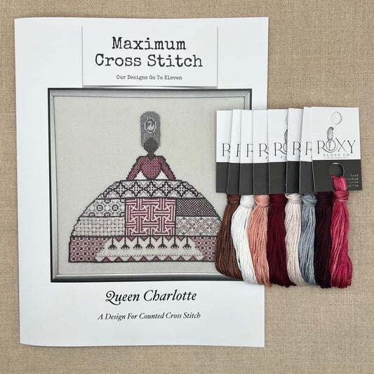Maximum Cross Stitch - Queen Charlotte - Booklet Chart and/or Roxy Floss