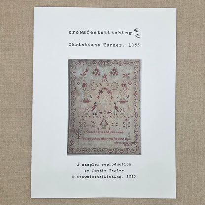 Crowsfeetstitching - Christiana Turner, 1855 - Booklet Chart and/or Roxy Floss Pack
