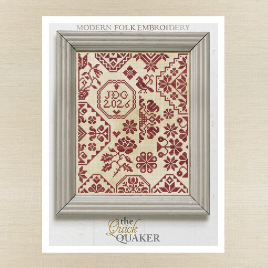 Modern Folk Embroidery - The Quick Quaker - Booklet Chart IH and/or Roxy Floss
