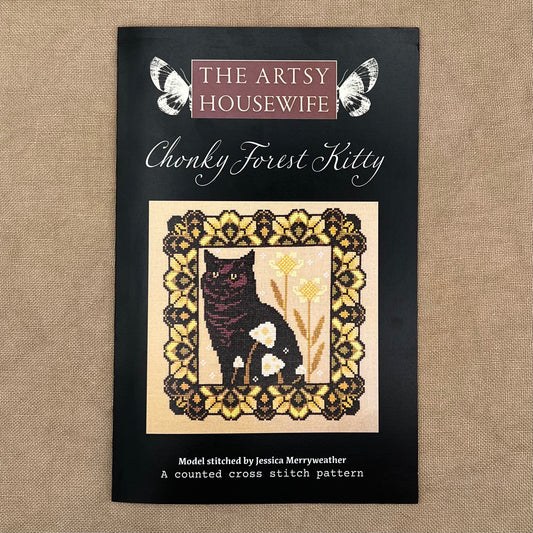 The Artsy Housewife - Chonky Forest Kitty - Booklet Chart IH and/or Roxy Floss Conversion