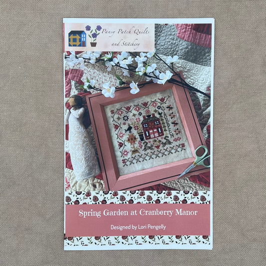 Pansy Patch Quilts and Stitchery - Spring Garden at Cranberry Manor - Cross Stitch Chart and/or Roxy Floss Co Threads