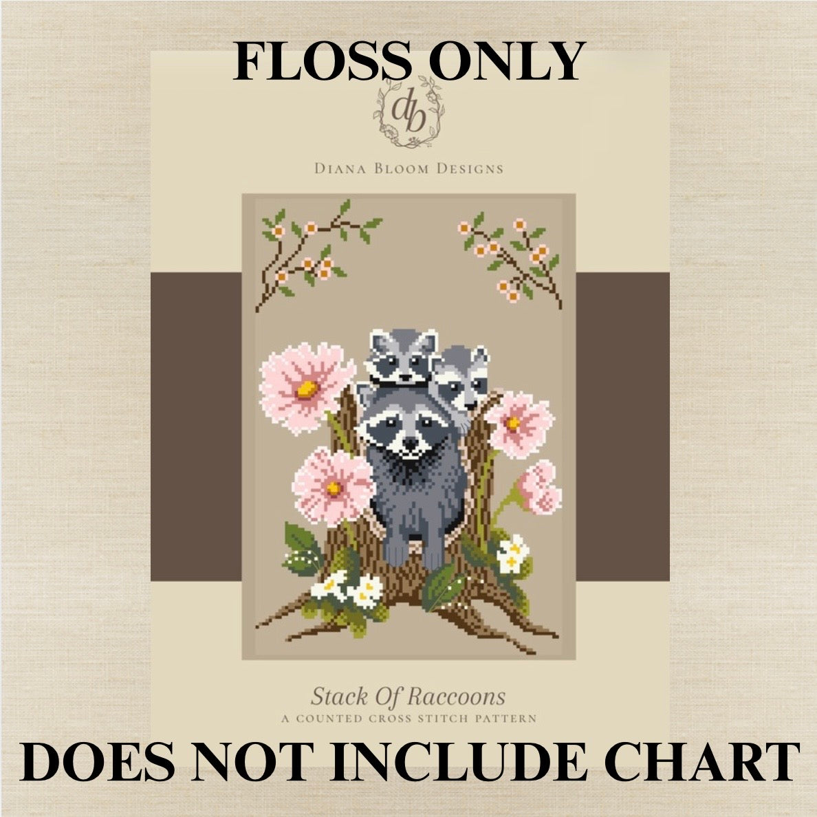 Diana Bloom Designs  - Stack Of Raccoons - Roxy Floss Pack