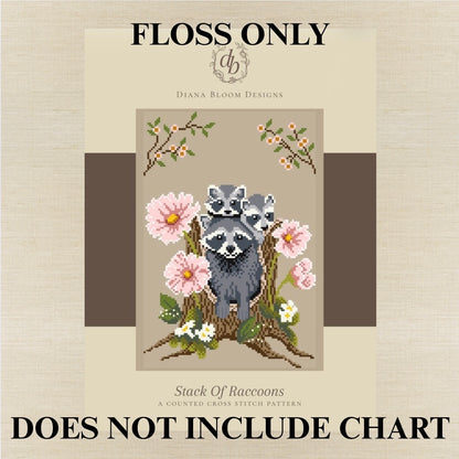 Diana Bloom Designs  - Stack Of Raccoons - Roxy Floss Pack