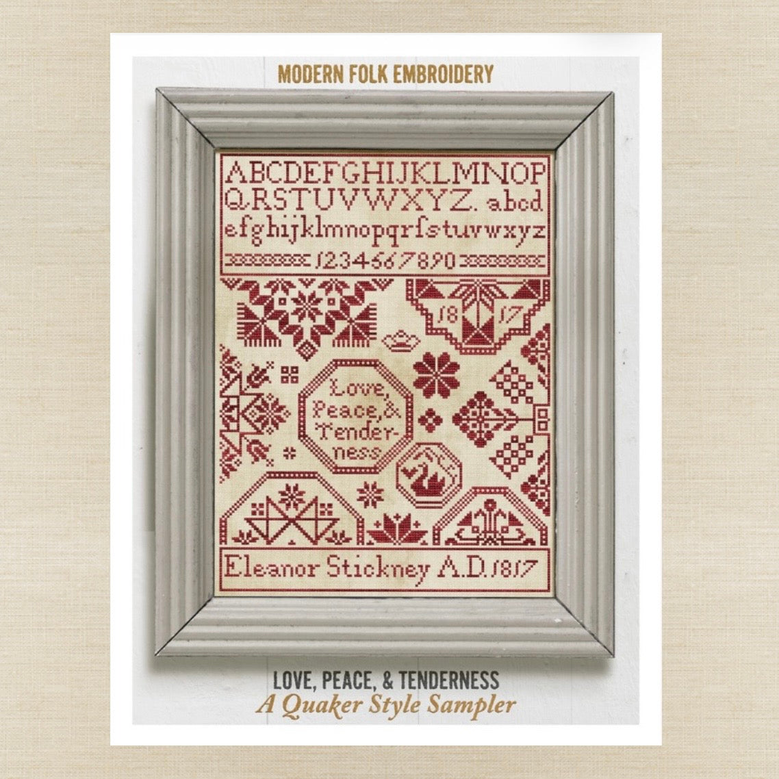 Modern Folk Embroidery - Love, Peace, & Tenderness - Booklet Chart IH and/or Roxy Floss