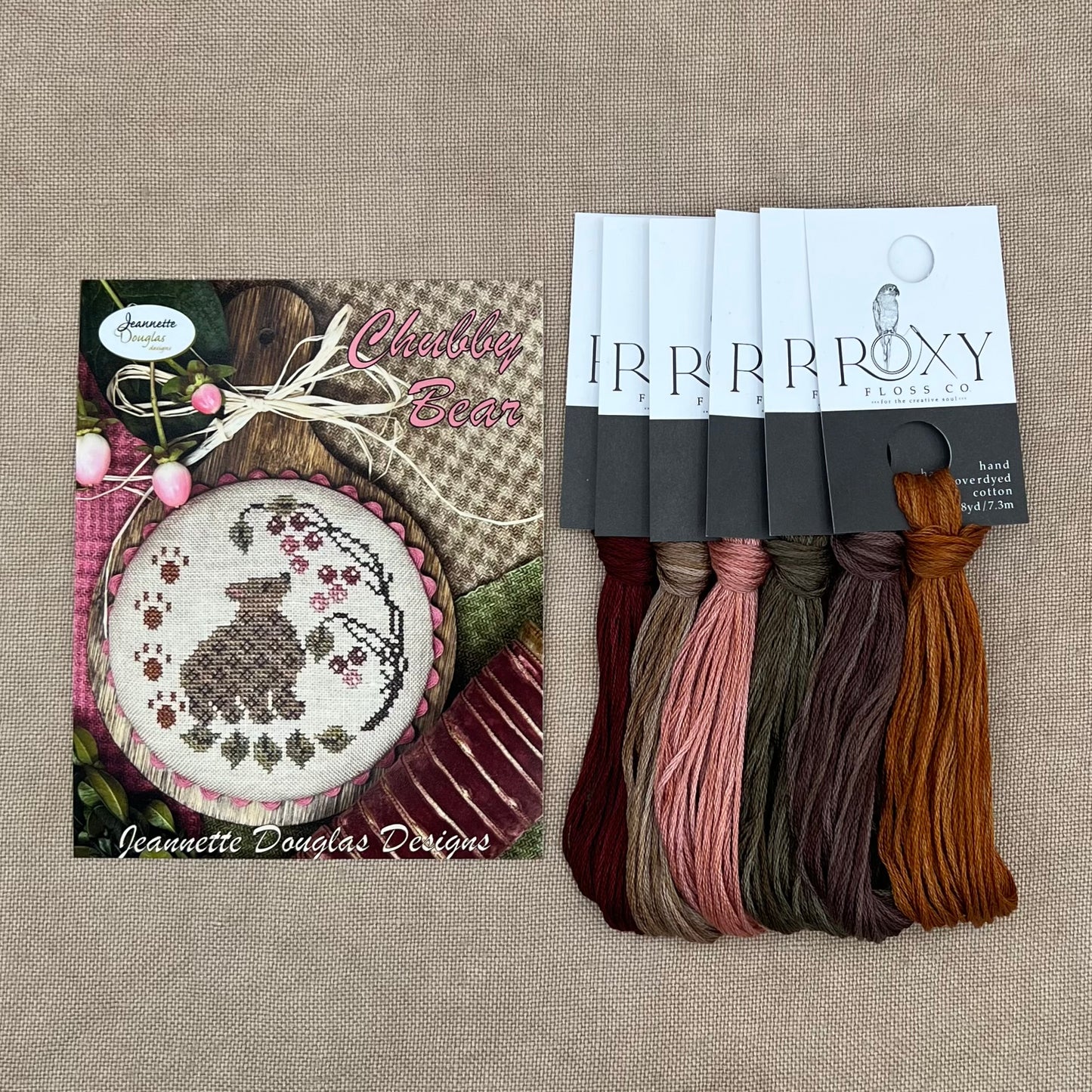 Jeannette Douglas Designs - Chubby Bear - Booklet Chart and/or Roxy Floss Conversion