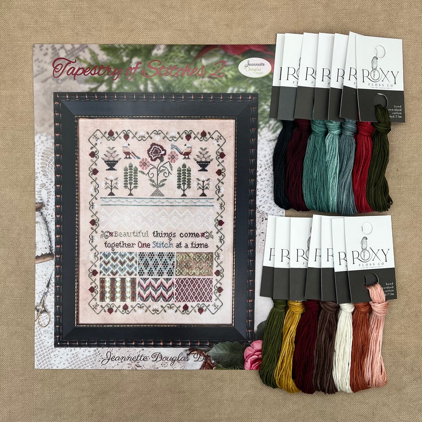 Jeannette Douglas Designs - Tapestry of Stitches 2 - Booklet Chart and/or Roxy Floss Conversion