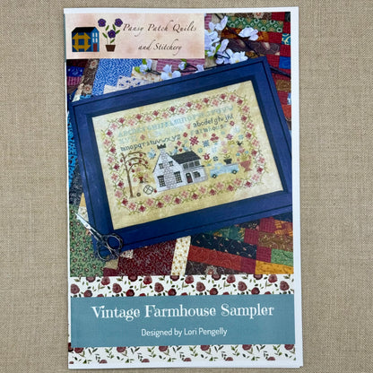 Pansy Patch Quilts and Stitchery - Vintage Farmhouse Sampler - Cross Stitch Chart and/or Roxy Floss Co Threads