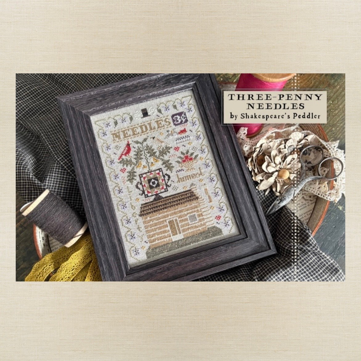 Shakespeare's Peddler - Three-Penny Needles - Booklet Chart IH and/or Roxy Floss Conversion