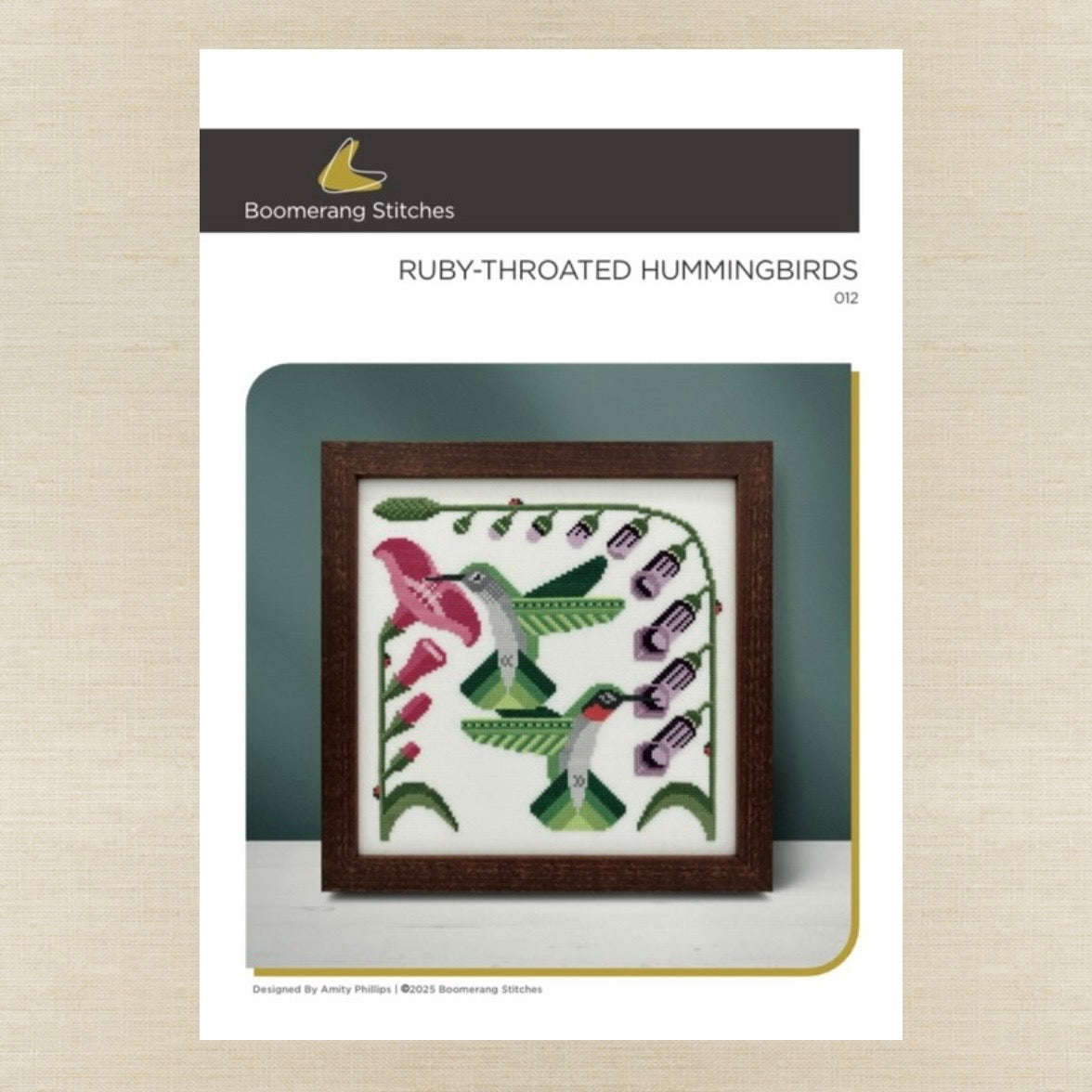 Boomerang Stitches - Ruby-Throated Hummingbirds - Cross Stitch Chart IH and/or Roxy Floss Co Threads