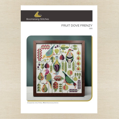 Boomerang Stitches - Fruit Dove Frenzy - Cross Stitch Chart IH and/or Roxy Floss Co Threads