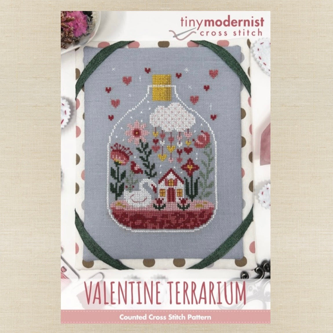 Tiny Modernist - Valentine Terrarium - Chart IH and/or Roxy Floss Conversion