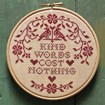 Modern Folk Embroidery - Kind Words Cost Nothing - Booklet Chart IH
