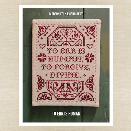 Modern Folk Embroidery - To Err Is Human - Booklet Chart IH