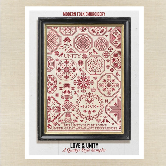 Modern Folk Embroidery - Love & Unity: A Quaker Style Sampler - Booklet Chart IH