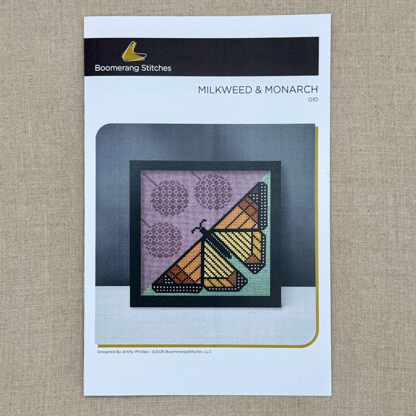 Boomerang Stitches - Milkweed & Monarch - Cross Stitch Chart and/or Roxy Floss Co Threads