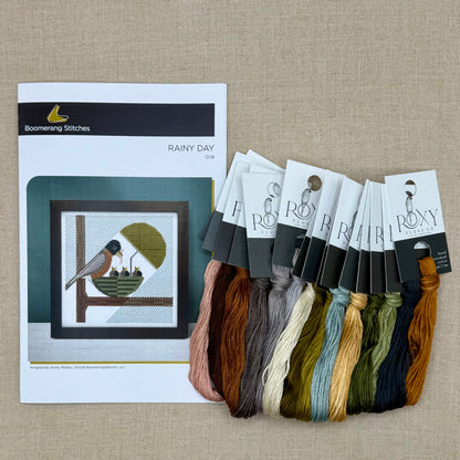 Boomerang Stitches - Rainy Day - Cross Stitch Chart and/or Roxy Floss Co Threads