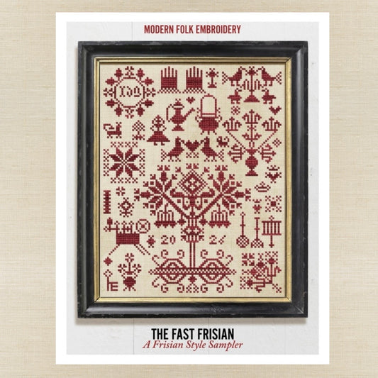 Modern Folk Embroidery - The Fast Frisian: A Frisian Style Sampler - Booklet Chart IH and/or Roxy Floss