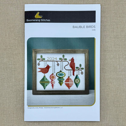 Boomerang Stitches - Bauble Birds - Cross Stitch Chart and/or Roxy Floss Co Threads