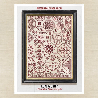 Modern Folk Embroidery - Love & Unity: A Quaker Style Sampler - Booklet Chart IH
