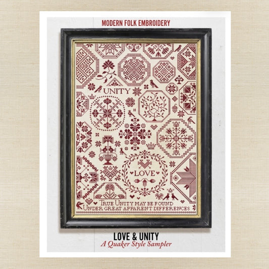 Modern Folk Embroidery - Love & Unity: A Quaker Style Sampler - Booklet Chart IH