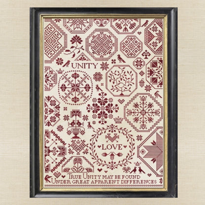 Modern Folk Embroidery - Love & Unity: A Quaker Style Sampler - Booklet Chart IH