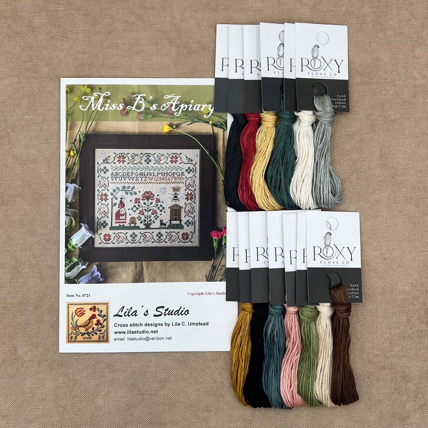 Lila's Studio - Miss B's Apiary - Booklet Chart and/or Roxy Floss Conversion