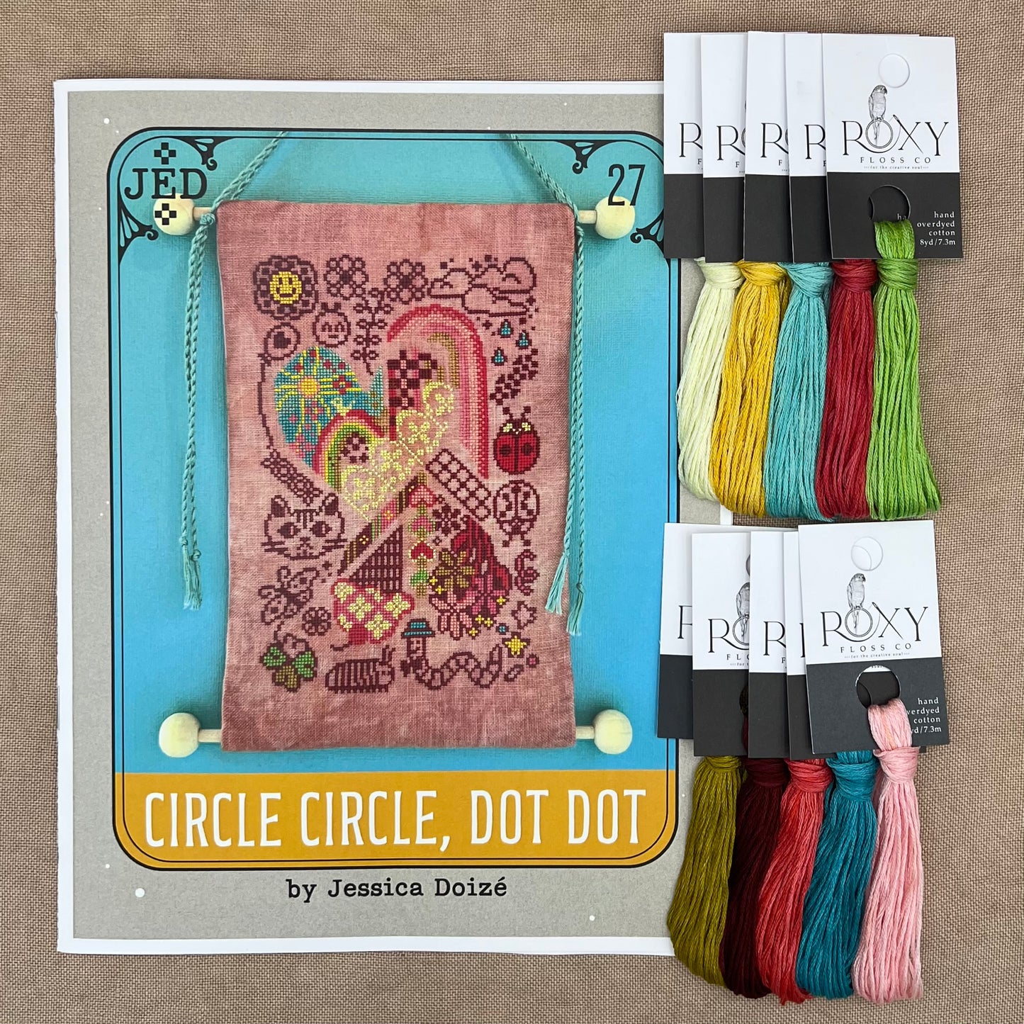 JEDxStitch - Circle Circle, Dot Dot - Booklet Chart IH and/or Roxy Floss Co Floss