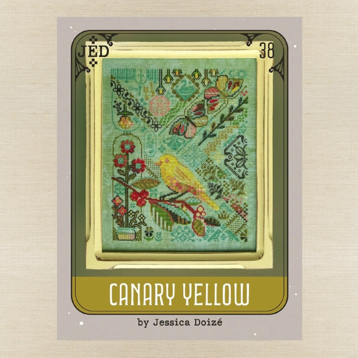 JEDxStitch - Canary Yellow - Booklet Chart IH and/or Roxy Floss Co Floss