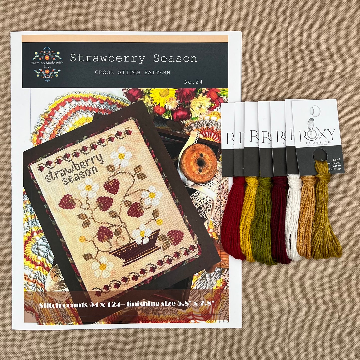 Yasmin's Made with Love - Strawberry Season - Chart IH and/or Roxy Floss Conversion