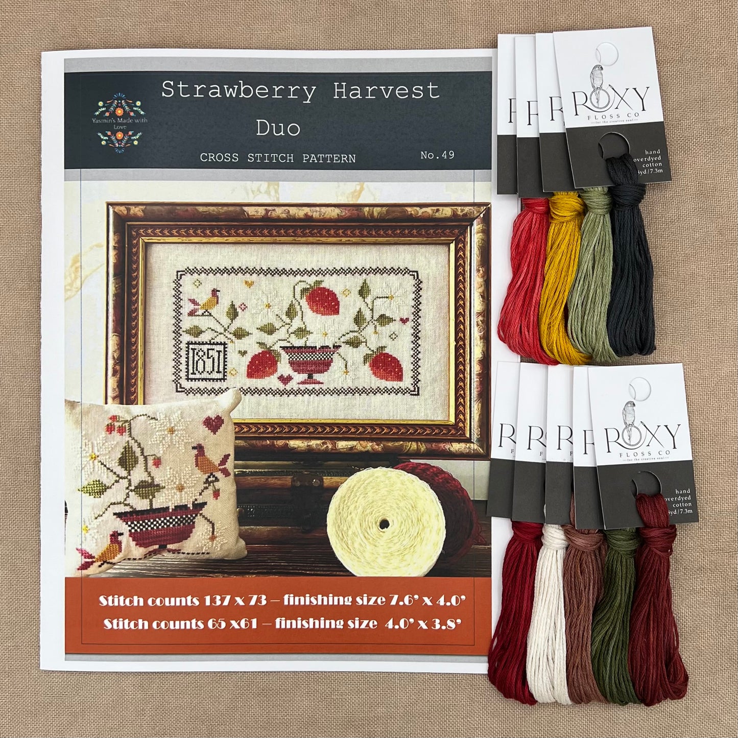 Yasmin's Made with Love - Strawberry Harvest Duo - Chart IH and/or Roxy Floss Conversion