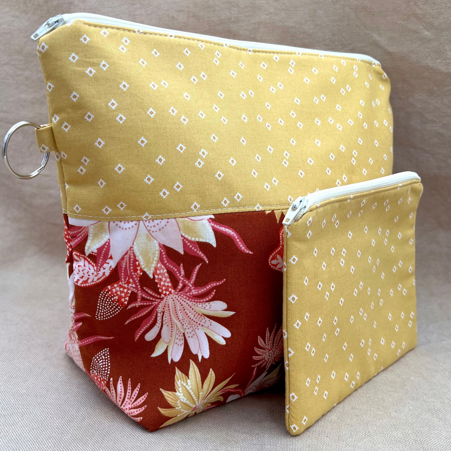 Desert Rose  - Project Bag with Coordinating Notions Pouch