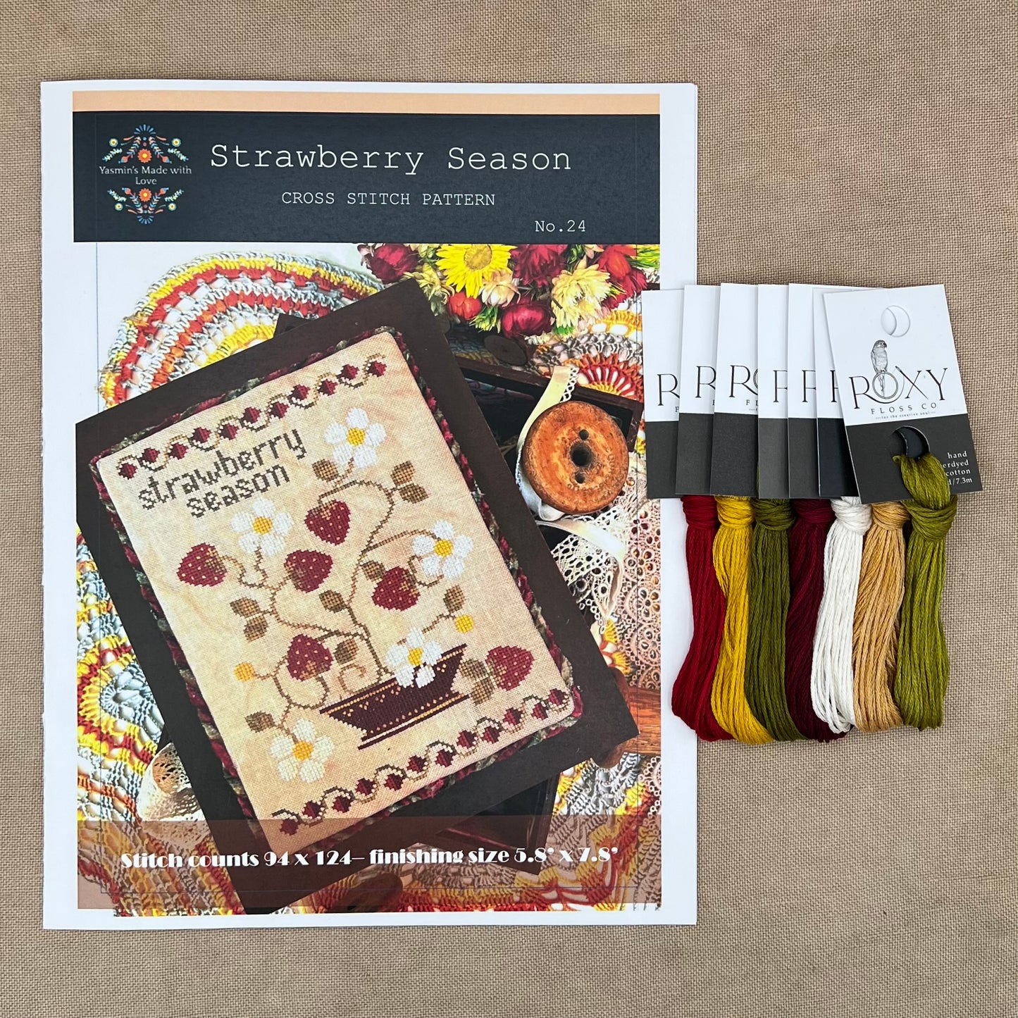 Yasmin's Made with Love - Strawberry Season - Chart IH and/or Roxy Floss Conversion