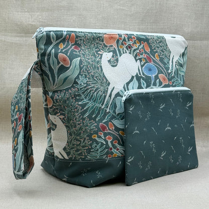 Garden Gallop  - Project Bag with Coordinating Notions Pouch