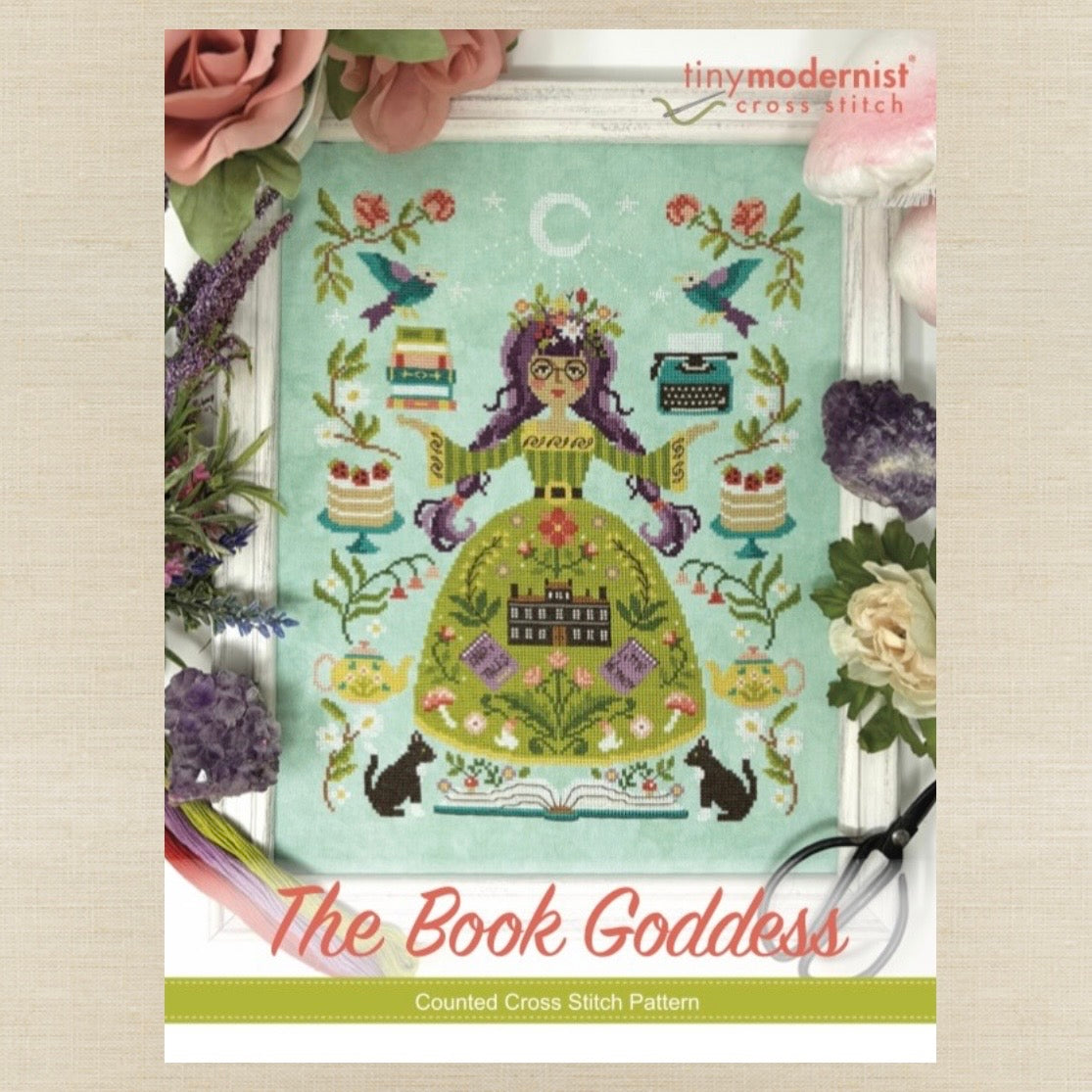 Tiny Modernist - The Book Goddess - Chart IH and/or Roxy Floss Conversion