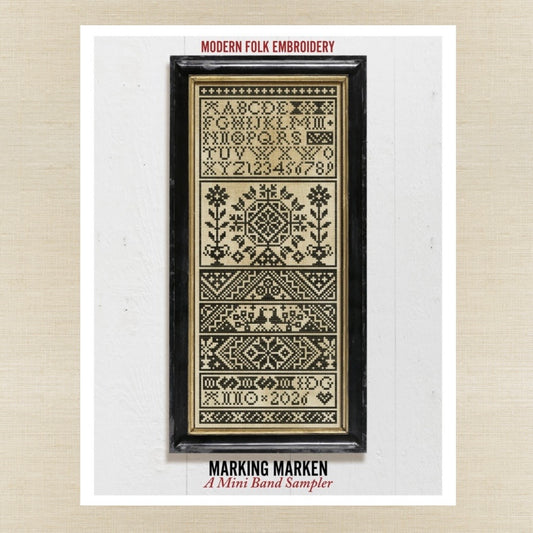 Modern Folk Embroidery - Marking Marken: A Mini Band Sampler - Booklet Chart IH