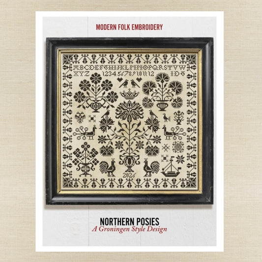 Modern Folk Embroidery - Northern Posies: A Groningen Style Design - Booklet Chart IH