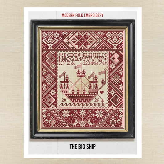 Modern Folk Embroidery - The Big Ship - Booklet Chart IH