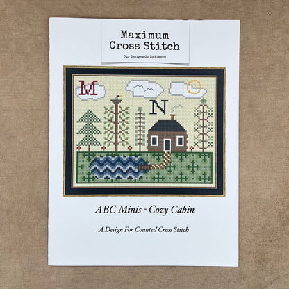 Maximum Cross Stitch - ABC Minis: Cozy Cabin - Booklet Chart IH and/or Roxy Floss
