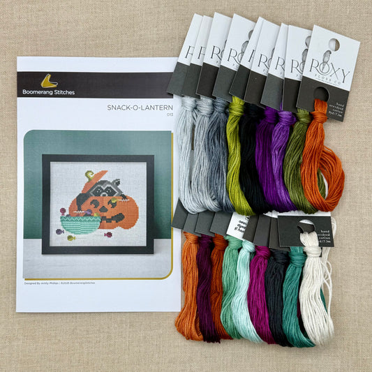 Boomerang Stitches - Snack-O-Lantern - Cross Stitch Chart and/or Roxy Floss Co Threads
