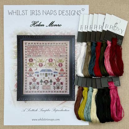 Whilst Iris Naps  - Helen Monro - Booklet Chart and/or Roxy Floss Conversion