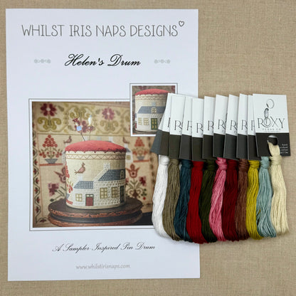Whilst Iris Naps  - Helen's Drum - Booklet Chart and/or Roxy Floss Conversion