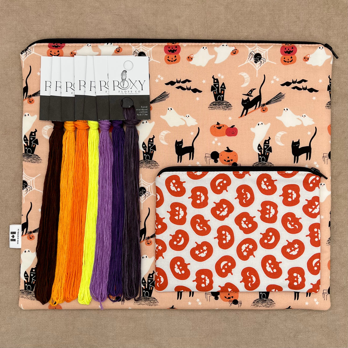 Happy Haunts - Medium Flat Project Bag Set and/or Coordinating Limited Edition Roxy Floss