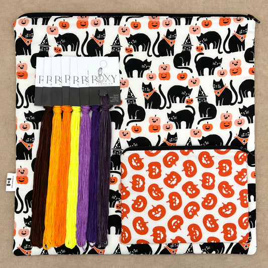 Feline Familiar - Large Flat Project Bag Set and/or Coordinating Limited Edition Roxy Floss