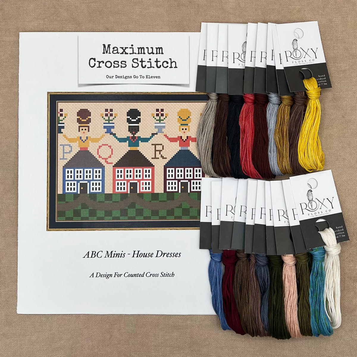Maximum Cross Stitch - ABC Minis: House Dresses - Booklet Chart IH and/or Roxy Floss