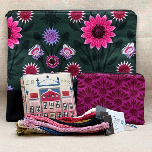 Maximum Cross Stitch, Evertote, and Roxy Floss Co - Jane Wood 1853 Pincushion: An Adaptation of an Antique Sampler (Sampler September 2025)- Full Kit