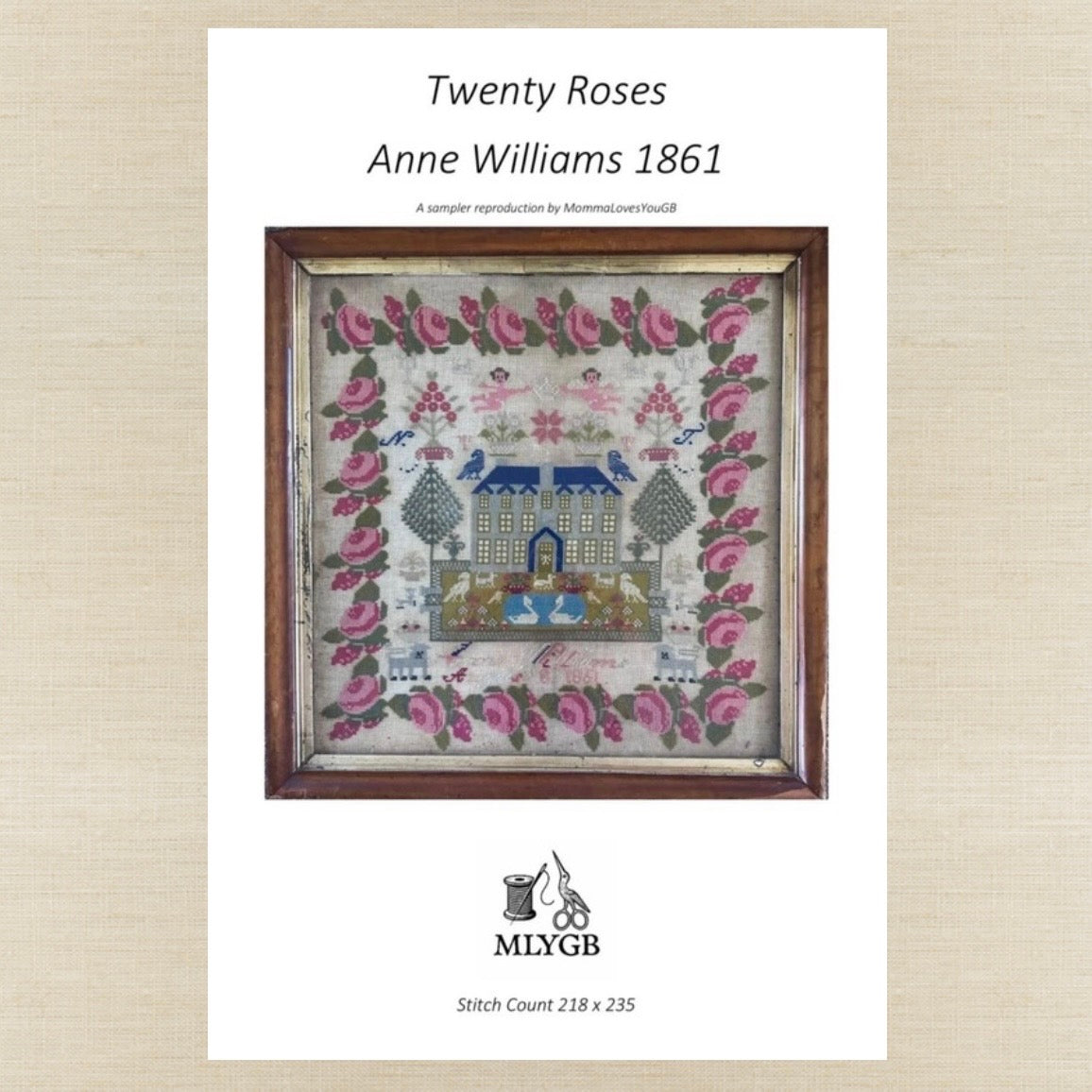 MammaLovesYouGB - Twenty Roses: Anne Williams 1861 - Booklet Chart IH and/or Roxy Floss Conversion