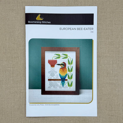Boomerang Stitches - European Bee-Eater - Cross Stitch Chart and/or Roxy Floss Co Threads